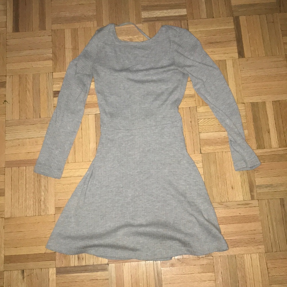 Grey long sleeve sweater dress